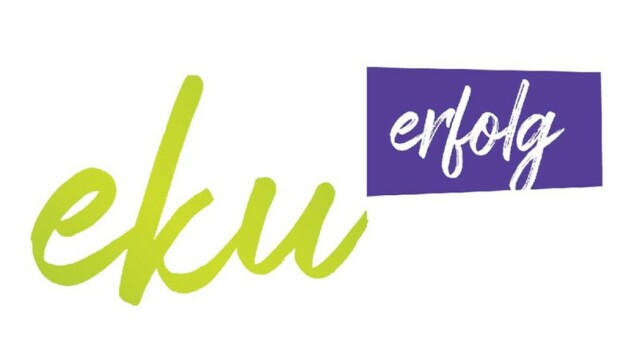 Logo eku erfolg in hellgrün und lila