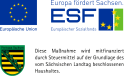 Symbolbild des Europäischen Sozialfonds und vom Freistaat Sachsen