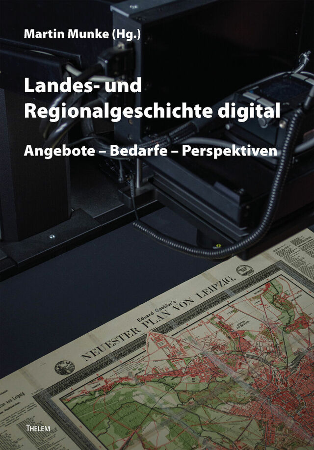 Buchcover mit einem Ausschnitt aus einem Stadtplan von Leipzig.