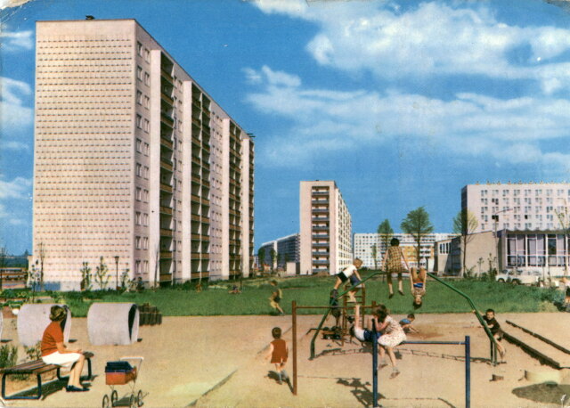Postkarte: Halle-Neustadt, 1970, Bildrechte: ISGV Bildarchiv (161012.jpg)