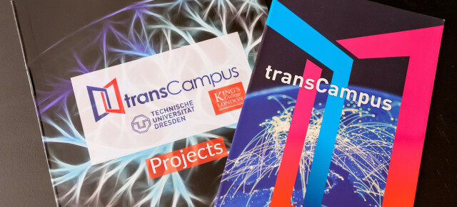 Photo of two transCampus brochures