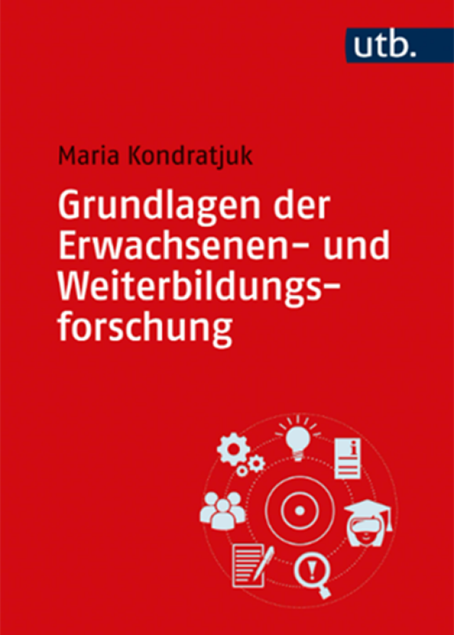 rotes Cover des Buches, der Titel ist mit weißer Schrift geschrieben, am rechten unteren Rand befinden sich kreisförmig angeordnet verschiedene Icons zur Bildung