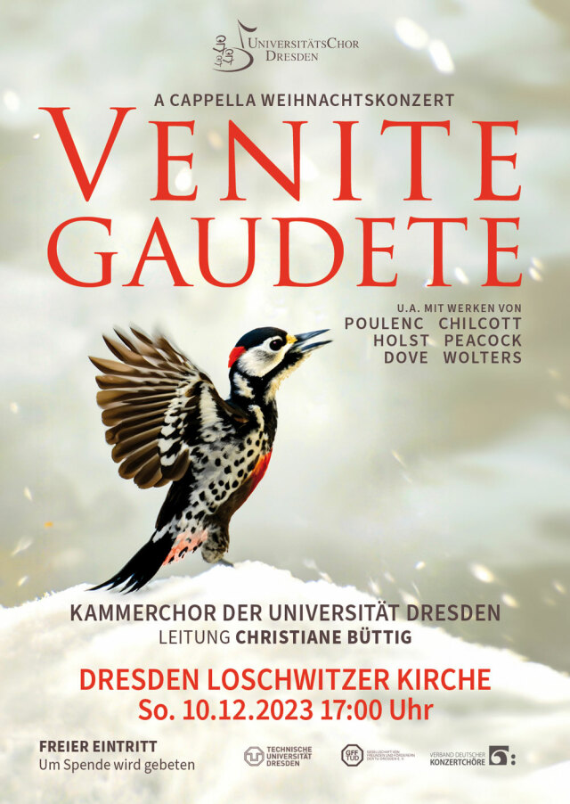 The German poster for the event 'Venite Gaudete'.