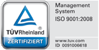 TÜVRheinland ZERTIFIZIERT | Management System ISO 9001:2008 www.tuv.com ID 0091006618