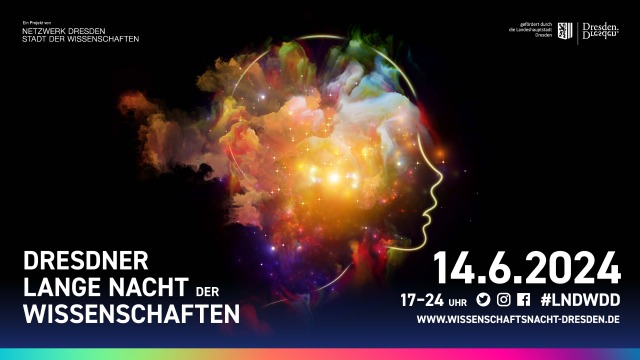 Das Werbeplakat der Langen Nacht der Wissenschaften am 14.6.2024.