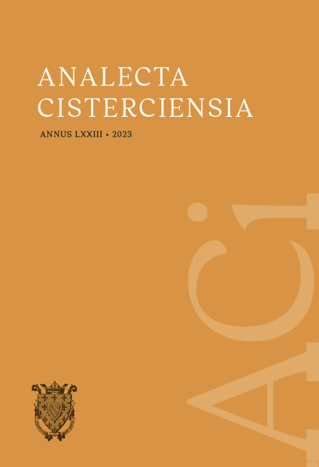 The cover of the new volume of “Analecta Cisterciensia” shows an orange background on which the title is written in white at the top. Below this, in smaller black lettering, is the year of publication: 'ANNUS LXXII 2023'.