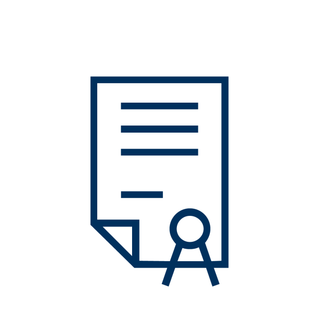Blue Icon of an Paper before a white backdrop