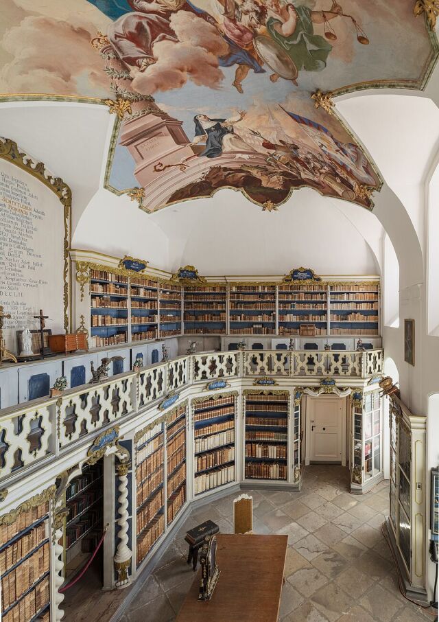 View into the monastery library of St Marienthal