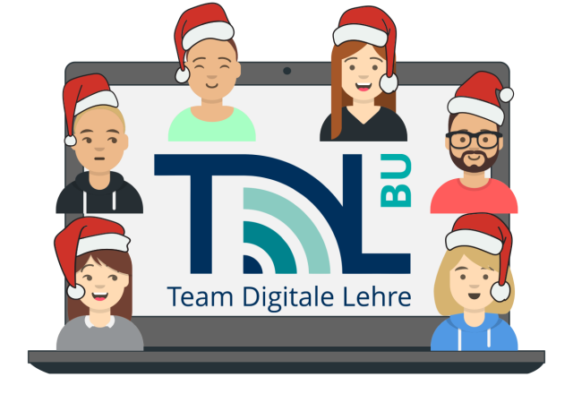 Illustration des Teams Digitale Lehre BU, dargestellt durch Avatare
